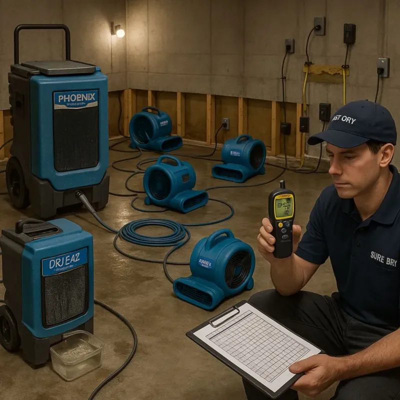 Structural Drying and Dehumidification process in Southside, AR